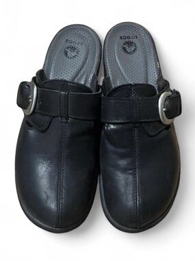 Black Crocs Clog Slip-On Mules with Buckle